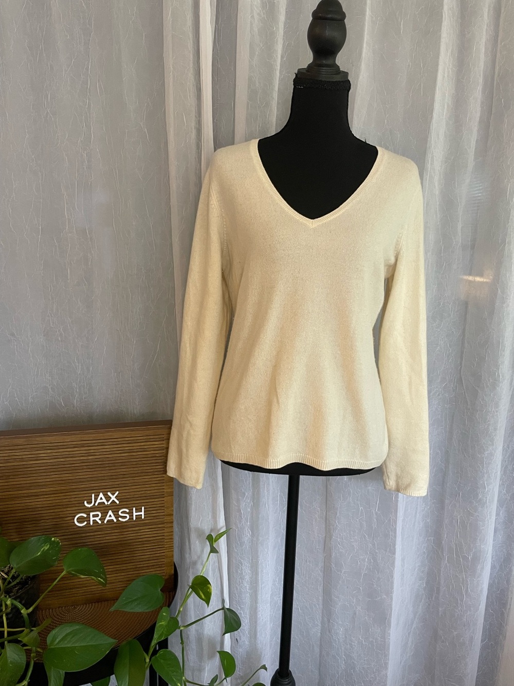 Charter Club Cream V-Neck Sweater